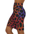 Lava Leopard Fitted Mini Skirt in Red